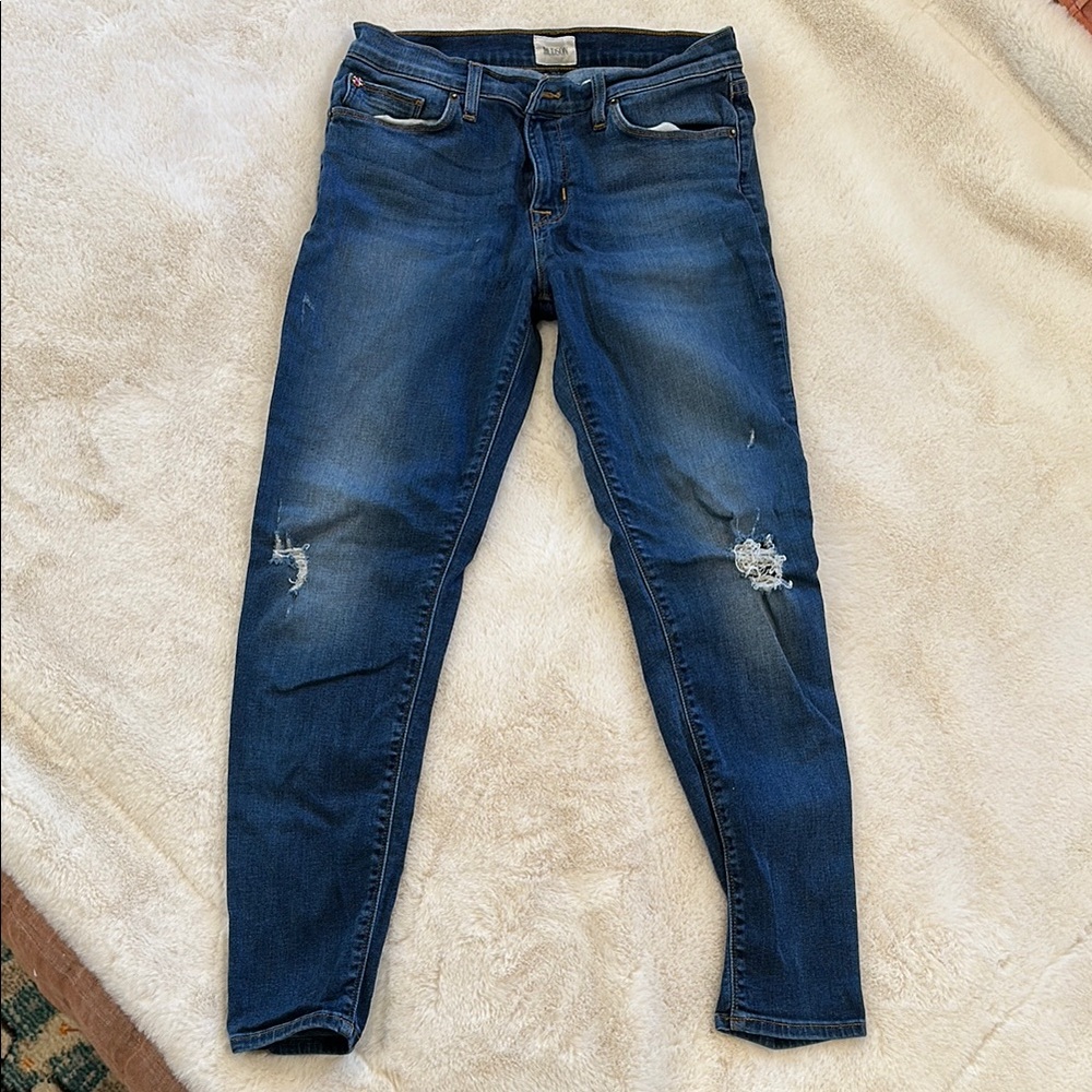 Hudson 28 Krista super skinny crop Stylish Distressed Blue Jeans